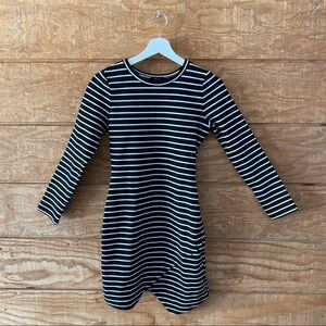 Iris Black & White Striped Asymmetrical Dress (Women's Size Medium)